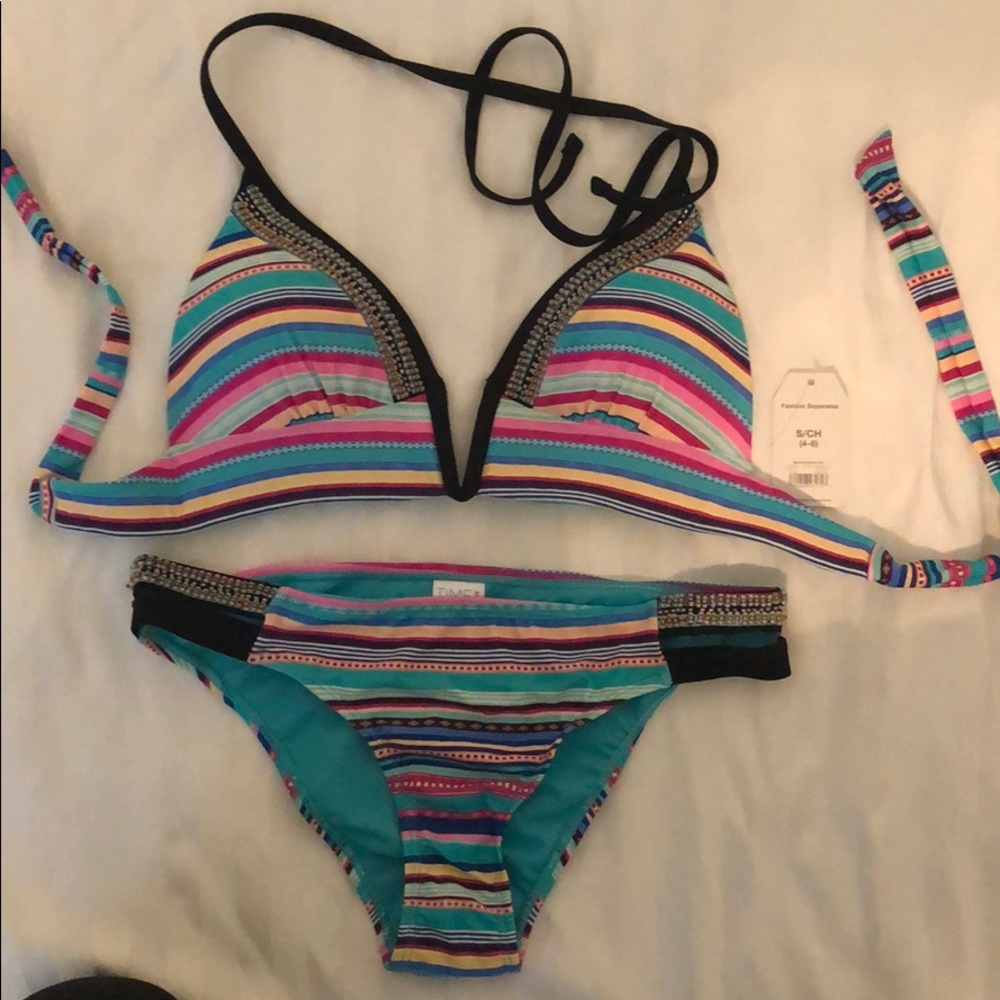 Swimsuit with beaded straps